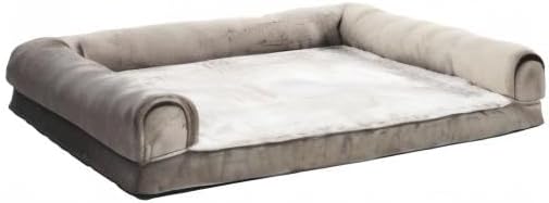 Amazon Basics Dog Bed with Cooling Gel Memory Foam, Pressure-Relief Support for Dogs up to 55lbs, Non-Slip Bottom, Machine Washable Cover, Large Sized (36" x 27"), Taupe