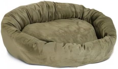 Majestic Pet 52 Inch Suede Calming Dog Bed Washable 52x35x11 (Inch) – Cozy Soft Round Donut Dog Bed with Spine Support for Dogs to Rest Their Head - Pet Bed X- Large – Sage