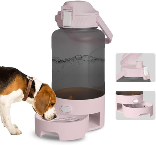 Dog Water Bottle Portable, 52oz Dog Travel Water Bottle, Dogs Water Dispenser for Camping Outdoor Walking Hiking (Pink)