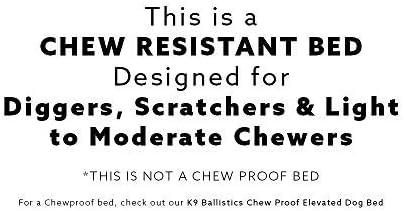 K9 Ballistics Tough Ripstop Orthopedic Rectangle Dog Bed Removable Washable Cover, Solid Orthopedic Foam for XX-Large Dogs 68"x40", Obsidian Black