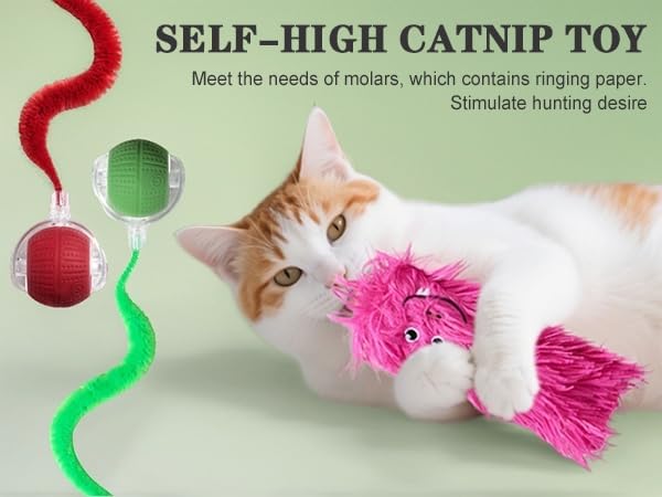 NVTED 2 PCS Interactive Cat Toys for Indoor Cats, Fast Rolling on Carpet Flash and Motion Activated Cat Balls for Bored Indoor Cats