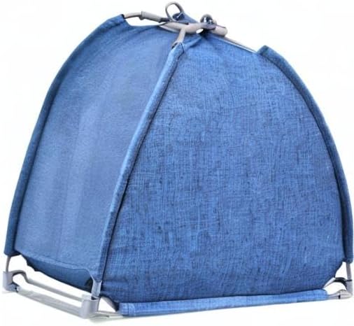 Winsterch Cat Bed Cave for Indoor Cats,Small Pet Tent Cave for Cats Kitten Small Dogs,Warming Cat House with Removable Washable Cushion (18.5'' x 18.5'' x 15.8'',Blue)