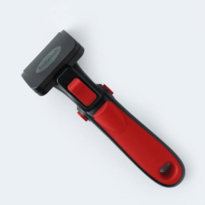 Deshedding Dog Brush for Short/Medium Hair (Small,Red) – Gentle Deshedding tool for Dogs & Cats – Reduces shedding, without damaging topcoat. Removes Loose Fur & Dead Undercoat.