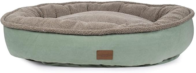CAROLINA PET COMPANY Microfiber & Tipped Berber Comfy Cup Dog Bed - Sage, L