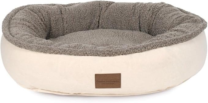CAROLINA PET COMPANY Microfiber & Tipped Berber Comfy Cup Dog Bed - Tan, S