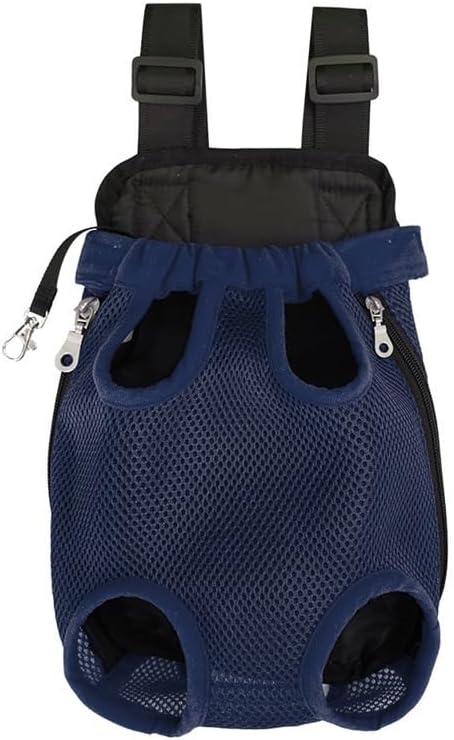Pet Carrier Backpack - Adjustable Pet Front Cat Dog Carrier Backpack Travel Bag,Legs Out,Easy-Fit for Traveling Hiking Camping for Small Medium Dogs Cats Puppies. (Navy Blue, Medium)