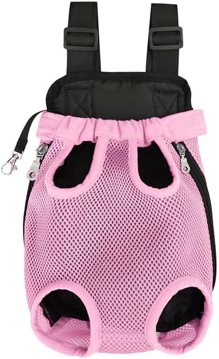 Pet Carrier Backpack - Adjustable Pet Front Cat Dog Carrier Backpack Travel Bag,Legs Out,Easy-Fit for Traveling Hiking Camping for Small Medium Dogs Cats Puppies. (Pink, Small)