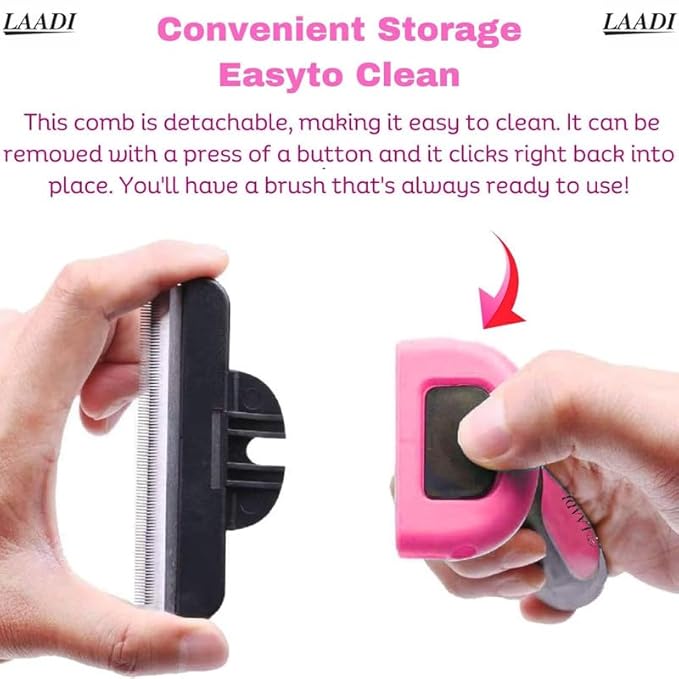 Laadi Deshedding Tool - Reduces Shedding by Up to 95% for Pets' Grooming - Suitable for Dogs, Cats, Horses, and Rabbits