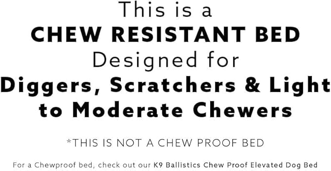 K9 Ballistics Tough Ripstop Orthopedic Rectangle Dog Bed Removable Washable Cover, Solid Orthopedic Foam for Size L Large Dogs 40"x34", Sandstone