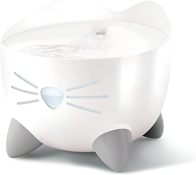 Catit PIXI Drinking Fountain – Cat Water Fountain with Triple Filter and Ergonomic Drinking Options, Stainless Steel