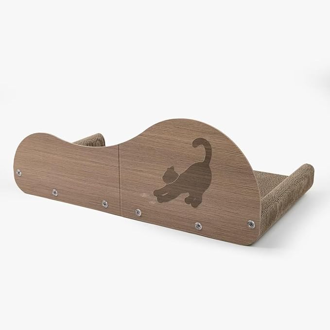 23.6" x 11.8" Large Cat Scratcher Couch, Sofa Shaped Cat Scratcher Bed Cardboard, Cat Couch Scratcher for Indoor Cats, Furniture Protector Stylish, Reversible Design