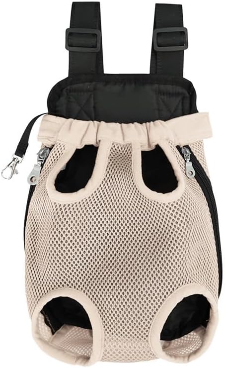 Pet Carrier Backpack - Adjustable Pet Front Cat Dog Carrier Backpack Travel Bag,Legs Out,Easy-Fit for Traveling Hiking Camping for Small Medium Dogs Cats Puppies. (Apricot, Small)