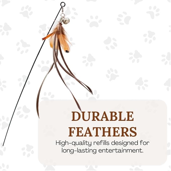 Interactive Bird Simulation Cat Toy Set Interactive Cat Toys for Indoor Cats Cat Feather Toy 5 Replacement Birds Realistic Feathers & Bells