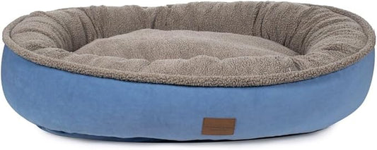 CAROLINA PET COMPANY Microfiber & Tipped Berber Comfy Cup Dog Bed - Blue, L