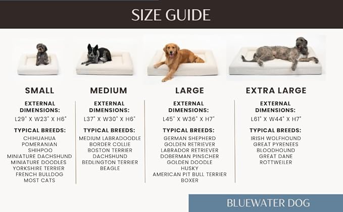 Luxury Boucle Orthopedic Memory Foam Dog Bed with Waterproof Liner and Machine Washable Cover with YKK Zippers (Small, 29" L x 23" W x 6" Th, Ocean Blue)