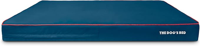 The Dog’s Bed Orthopedic Memory Foam Dog Bed, XXXL Blue/Red, Pain Relief for Arthritis, Hip & Elbow Dysplasia, Post Surgery, Lameness, Supportive, Calming, Waterproof Washable Cover