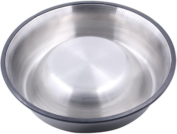 Mlife Stainless Steel Dog Bowl with Rubber Base for Small/Medium/Large Dogs, Pets Feeder Bowl and Water Bowl Perfect Choice (Set of 2)