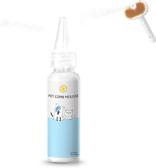 Pet Steam Brush Spray Refill for Dogs & Cats – Pets Waterless Shampoo, 3-in-1 Grooming Spray Comb Mist, 1*Shampoo(Steam Brush not Included)