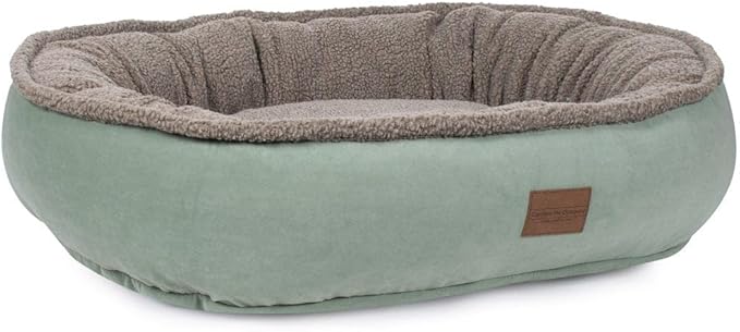 CAROLINA PET COMPANY Microfiber & Tipped Berber Comfy Cup Dog Bed - Sage, L