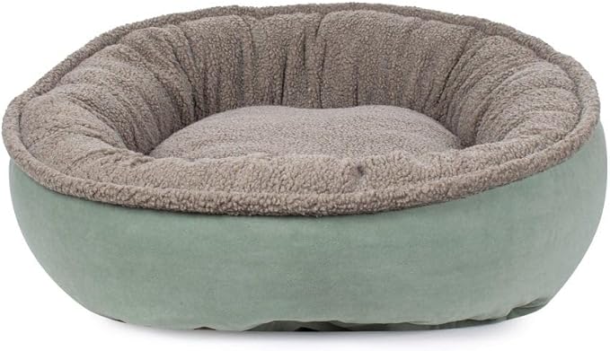 CAROLINA PET COMPANY Microfiber & Tipped Berber Comfy Cup Dog Bed - Sage, L