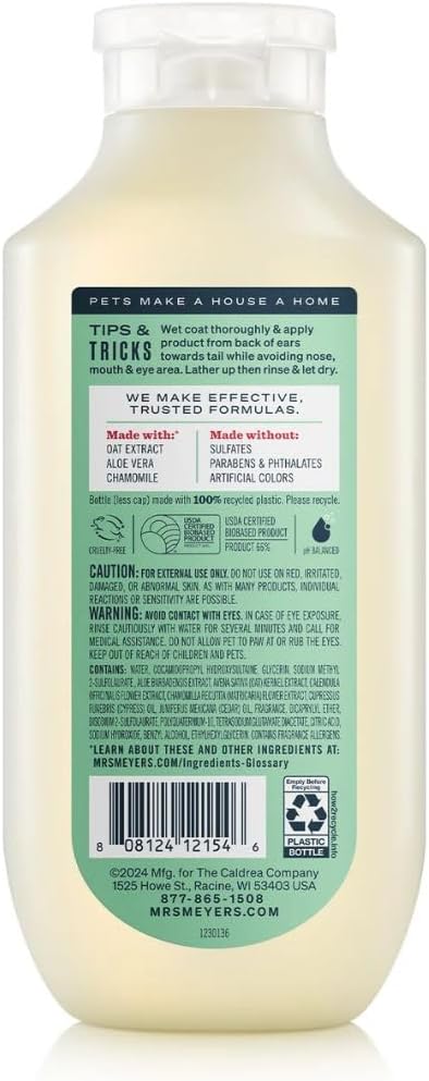 MRS. MEYER'S Clean Day 3 in 1 Dog Shampoo, Sweet Chamomile Scent, 14oz (Pack of 3)