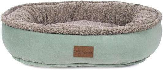 CAROLINA PET COMPANY Microfiber & Tipped Berber Comfy Cup Dog Bed - Sage, S