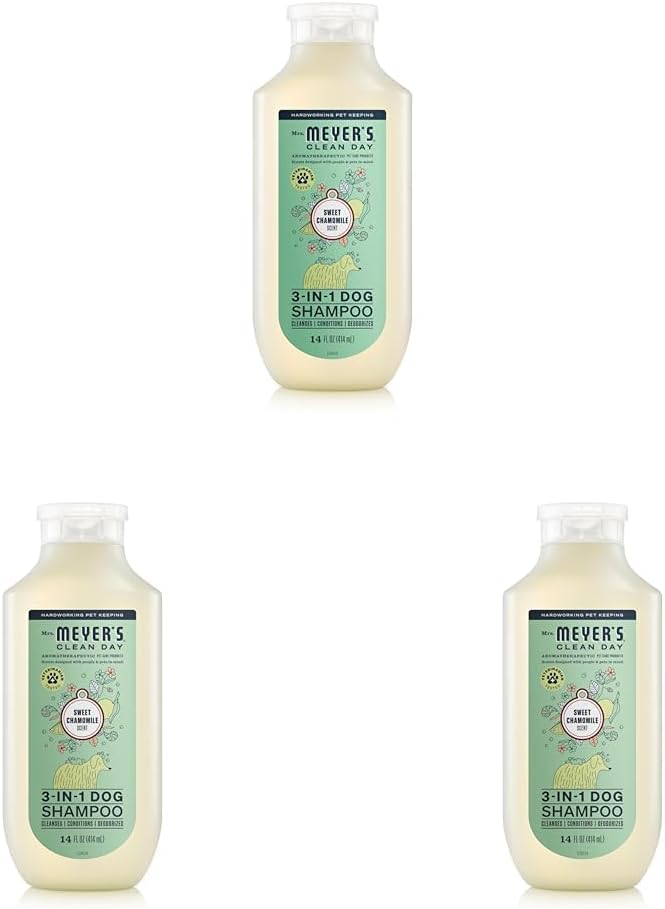 MRS. MEYER'S Clean Day 3 in 1 Dog Shampoo, Sweet Chamomile Scent, 14oz (Pack of 3)