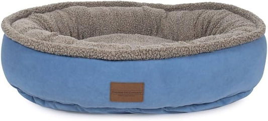 CAROLINA PET COMPANY Microfiber & Tipped Berber Comfy Cup Dog Bed - Blue, S