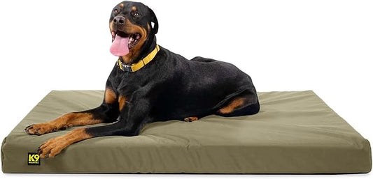 K9 Ballistics Tough Ripstop Orthopedic Rectangle Dog Bed w/Removable Washable Cover, Solid Orthopedic Foam - X-Large, Sage Green