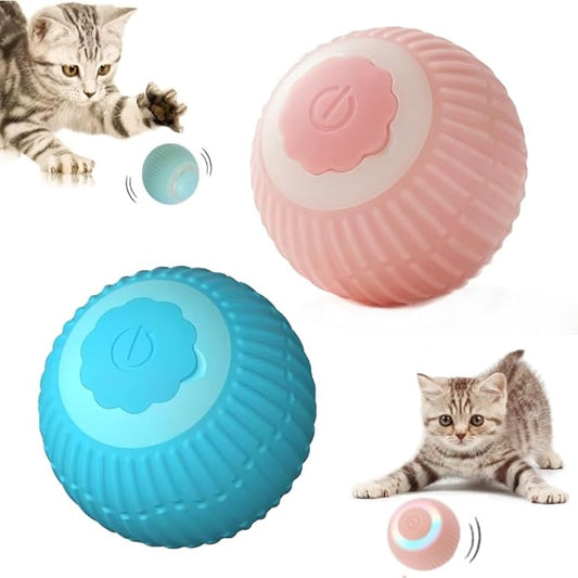 2-Piece Interactive Cat Toy Set, Indoor Mobile LED Light Cat Toy, 2025 New Intelligent Rolling Ball Electric Toy, Tailless Automatic Escape