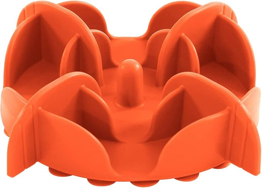 Jaoul Slow Feeder Dog Bowls Insert, 5.4 Inch Cuttable Slow Feeder Insert with 17 Octopus Suction Cups for Small Size Dog Food Bowl (Small, Orange)