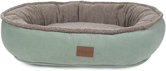 CAROLINA PET COMPANY Microfiber & Tipped Berber Comfy Cup Dog Bed - Sage, M