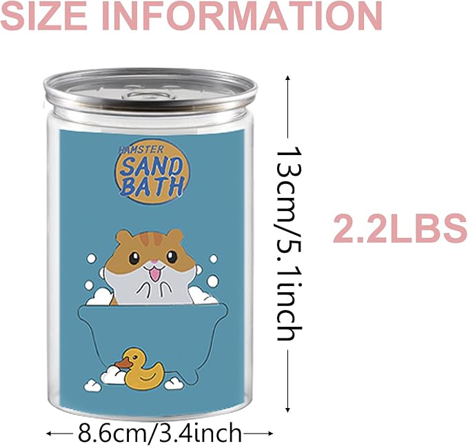 Meow&Woof Hamster Bath Sand, 2.2 lbs Canned Dust Free Desert Sand for Chinchillas Buuny, Gerbil, Syrian Mice, Guinea Pig, Small Animals Bedding Cage Accessories