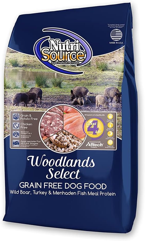 Nutri Source Woodlands Select Grain Free Dog Food - Boar & Turkey - 30 Lb