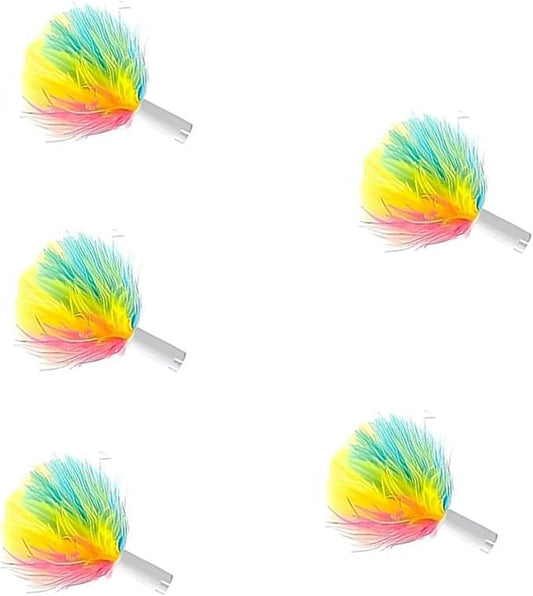 5-Piece Cat Toy Retractable Feather Accessories - Replaceable Interactive Teaser Accessories for Cats and Kittens - Durable Feathers for Hunting Games