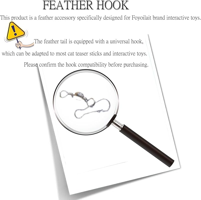 5-Piece Cat Feather Toy Refills - Replaceable Interactive Teaser Accessories for Cats, Kittens - Durable Feathers for Hunting Play