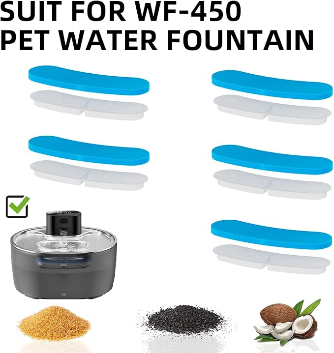 Wireless Cat Water Fountain Stainless Steel,Pet Water Fountain Battery Operated with 2 Modes, Ultra Quiet Motion Sensor Cat Water Dispenser (4 Filters, for WF-450)