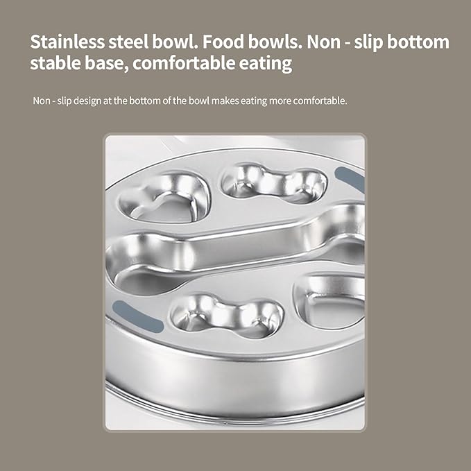 PAKEWAY Slow Feeder Dog Bowls, 304 Stainless Steel Pet Slow Food Bowl, Dog & Cat Food Bowl - Anti-Choking and Vomiting, Easy to Clean, Large Capacity, Non-Slip Base