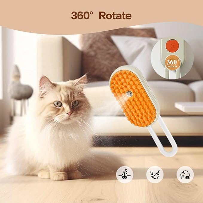 Multifunctional Steam Pet Brush, Suitable For Cats And Dogs, anti-static Cat Grooming Products (white)