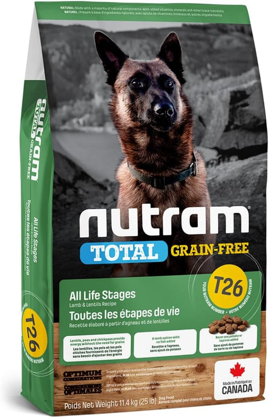 T26 Grain-Free Lamb & Lentils Dry Dog Food | High Protein, Chicken-Free Kibble with Pumpkin, Flaxseed & Salmon Oil | Easily Digestible, Allergy-Friendly for Puppies, Adults & Seniors