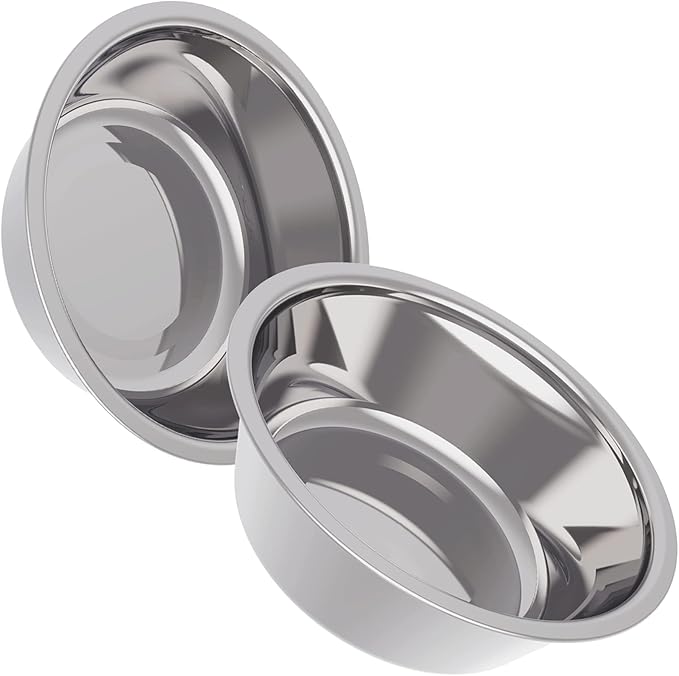 AVERYDAY 24oz Stainless Steel Dog Bowls Set, 2 Pack for Replacement Dogs Bowl Stand, 3 Cups Metal Dog Bowls, 6 Inch Small Medium Dogs Water Bowl for Raised Feeder with Opening 6.46-6.61"
