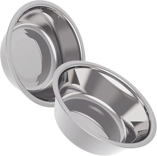 AVERYDAY 20oz Stainless Steel Dog Bowls Set, 2 Pack for Replacement Dogs Bowl Stand, 2.5 Cups Metal Dog Bowls, 5 Inch Small Dogs Water Bowl for Raised Feeder with Opening 5.43-5.63"