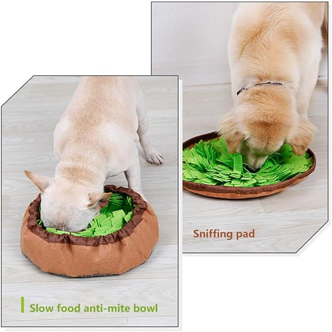 AWOOF Pet Snuffle Mat for Dogs, Interactive Feed Game for Boredom, Encourages Natural Foraging Skills for Cats Dogs Bowl Travel Use, Dog Treat Dispenser Indoor Outdoor Stress Relief