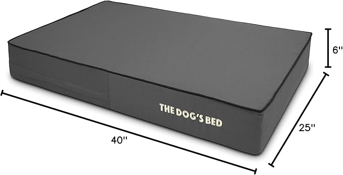 The Dog’s Bed Orthopedic Memory Foam Dog Bed, Large Grey & Black, Waterproof, Supportive Dog Bed with Replaceable Covers