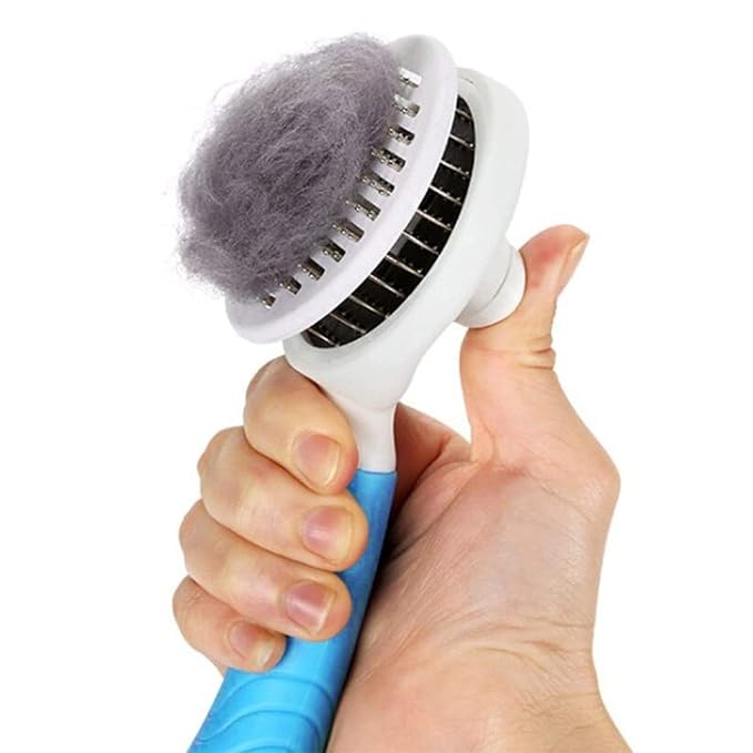 Cat Self Cleaning Slicker Brush, Pets Skin Friendly Grooming Tool for Shedding Massages Dogs Cats Hair Brushes Easy to Remove Loose Undercoat with Long or Short Hairs for Pet All Hair Type-UPGRADED