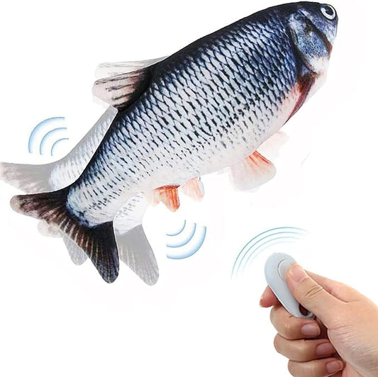 Tocirelo Remote Control Cat Toy - Interactive Catnip Toys for Indoor Cats, 11" Realistic Electric Flopping Fish Kiten Kicker Toy, Automatic Moving Floppy Fish for Bored Kitten and Small Dogs