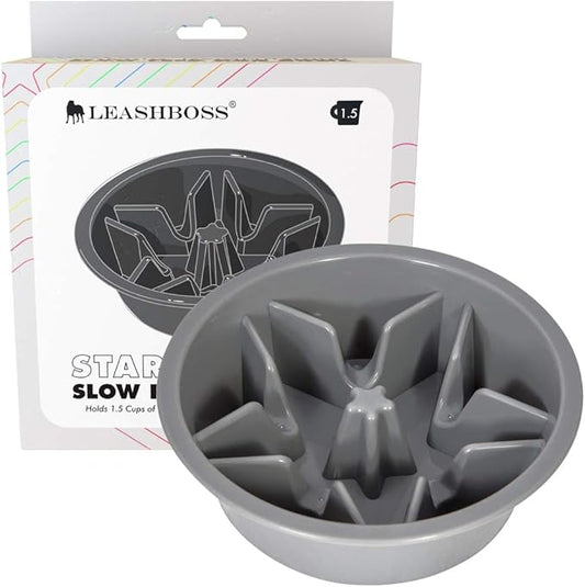 Leash Boss Slow Feeder Dog Bowls - Cup Maze Puzzle Food Bowl, Fits into Elevated Pet Feeders - Slow Eating for Fast Eaters - Large, Medium & Small Sized Breeds (1.5 Cup - 6-6.25 Inch Holes)