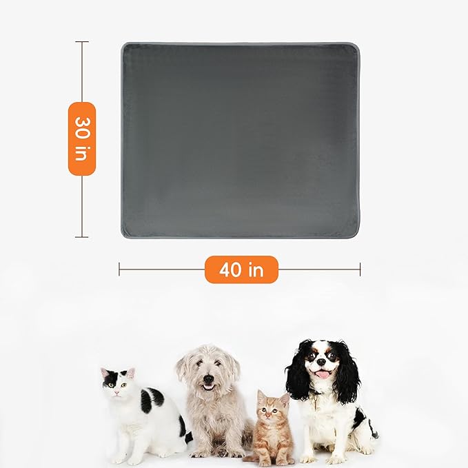 Waterproof Dog Blankets Dark Grey, 30"x40" Cat Blanket for Indoor Cats, Soft Fluffy Sofa Car Bed Protector, Reversible Leakproof Flannel Puppy Blanket for Small Medium Dogs