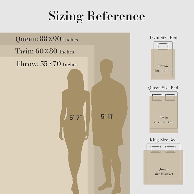 Amélie Home Luxury Striped Faux Fur Throw Blanket for Bed Queen Size, Soft Cozy Fuzzy Fluffy Plush Gift Blankets for Women, 88"x90", Beige