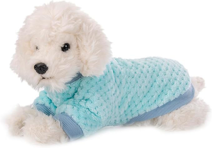 Dog Sweater, 3 Pack Dog Sweaters for Small Medium Dogs or Cat, Warm Soft Flannel Pet Clothes for Dogs Girl or Boy, Dog Shirt Coat Jacket (Large, Grey+Navy+Sky Blue)